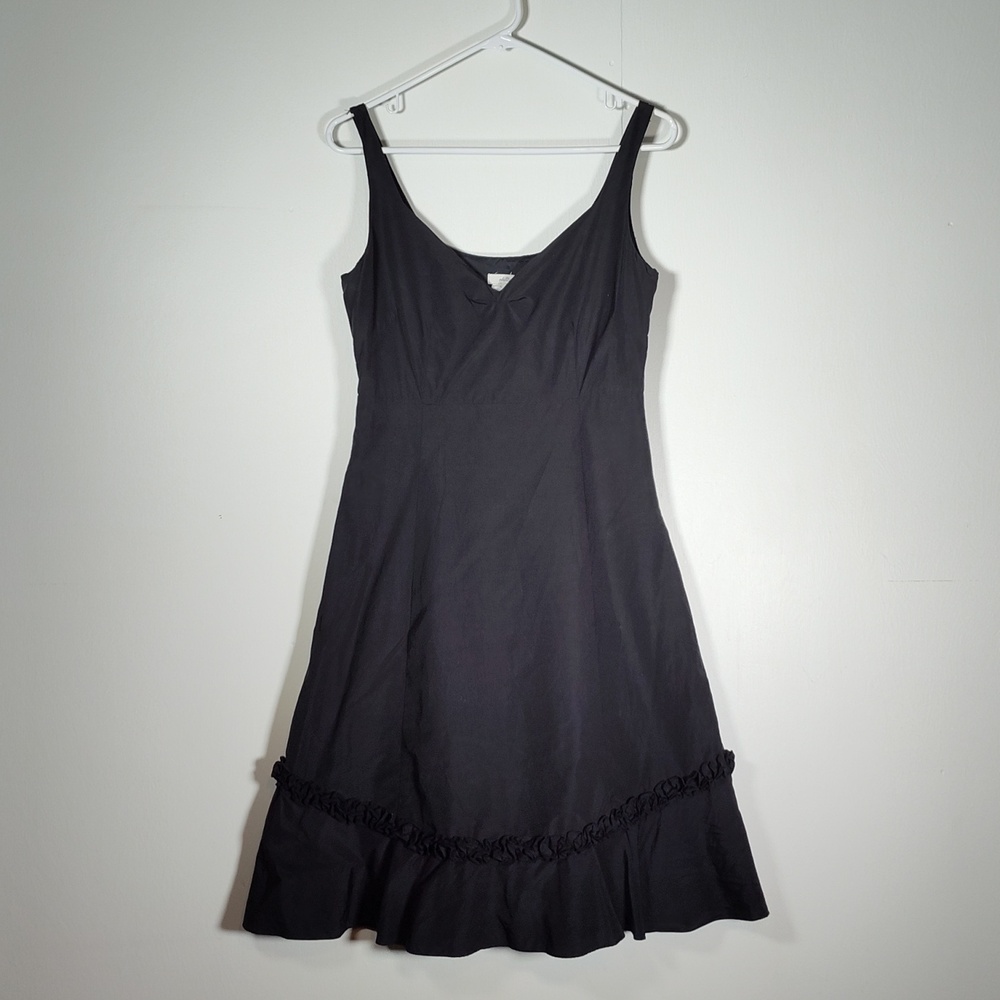 Anthropologie‎ Odille black silk fit and flare dress 6